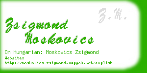 zsigmond moskovics business card